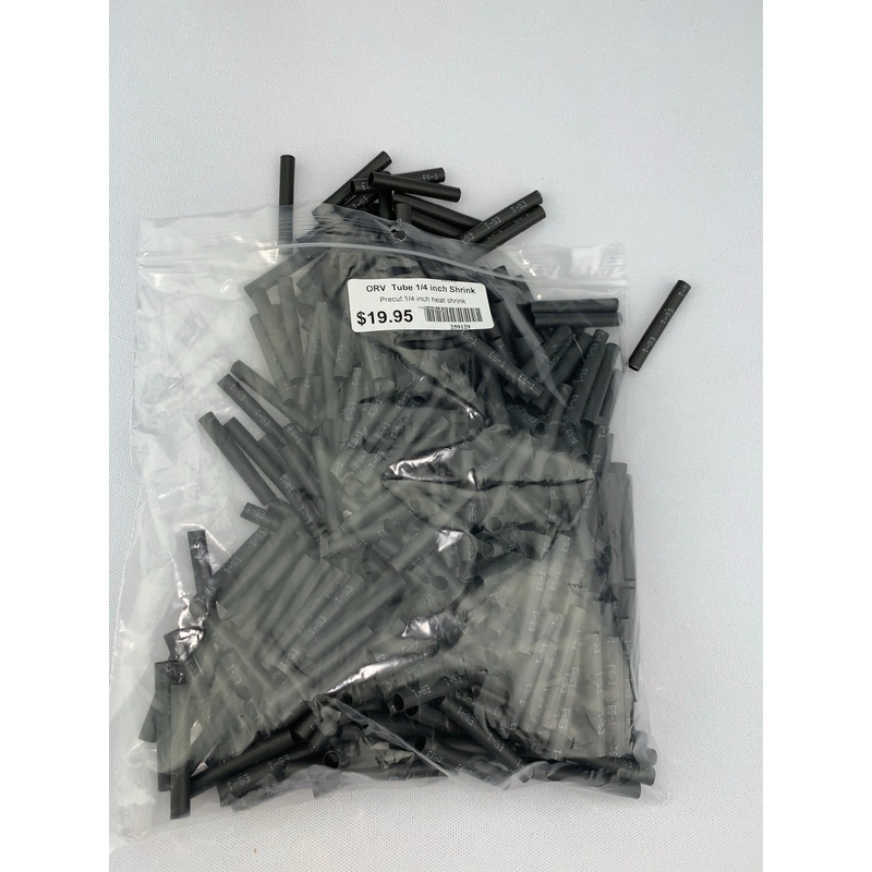 300+ Pieces 2 Inch Black, 1/4 Inch Diameter 2:1 Heat Shrink in a Bulk Bag
