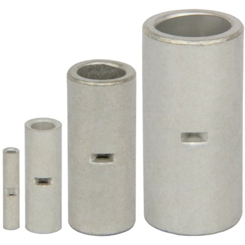 4 Pack 8AWG Non Insulated Seamless Butt Connectors, Tin Plated ~ 8 Gauge B7E-4