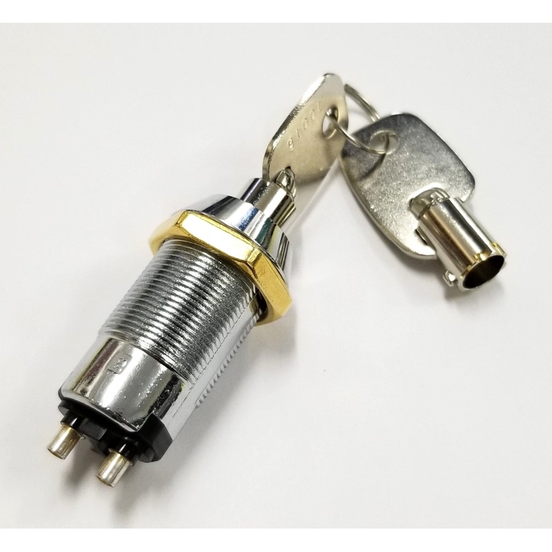 NEW SPST, Tubular Barrel Type Key Switch, Key Removable in ON or OFF Position #133287