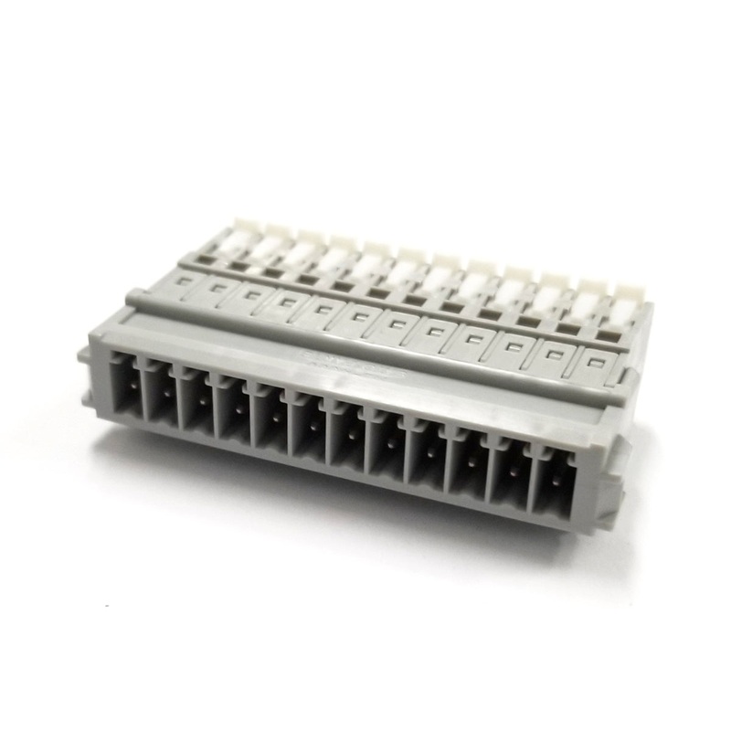 Sato Parts # SL-4000-AJ-12P, 12 Male Pin Screwless, Latching Terminal Jack