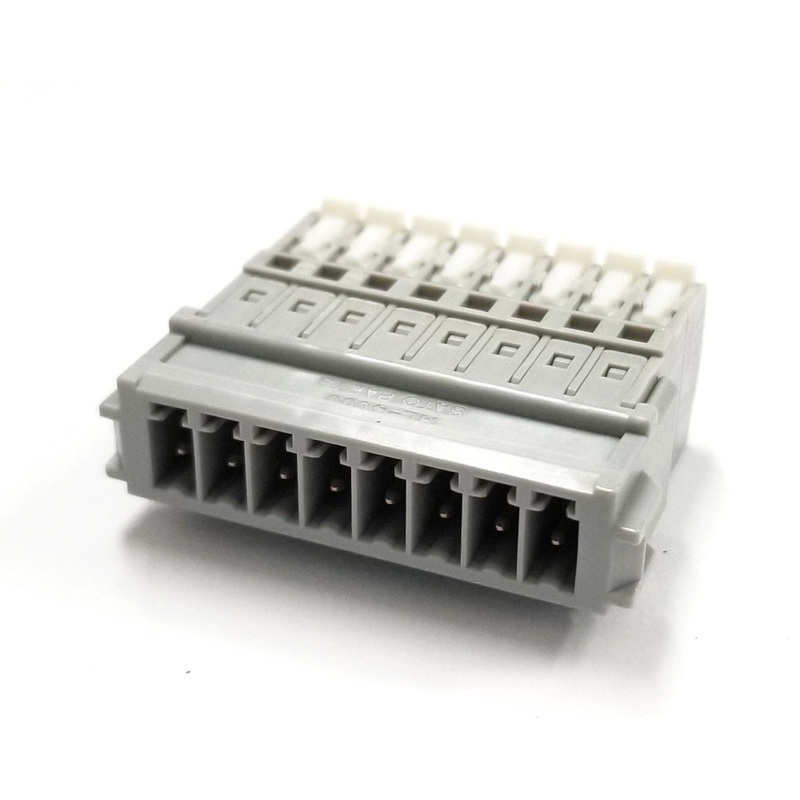Sato Parts # SL-4000-AJ-8P, 8 Male Pin Screwless, Latching Terminal Jack