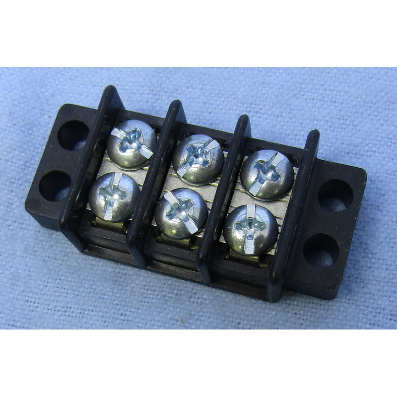 13-1403, Philmore 3 Position Dual Row Terminal Block Barrier Strip ~ 30A @ 300V