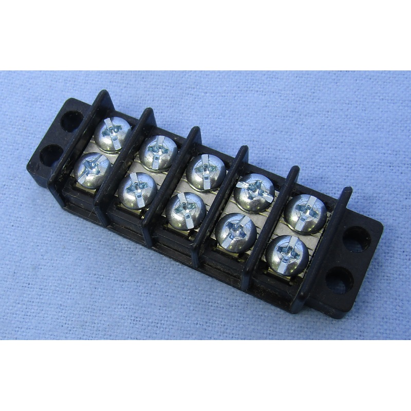 13-1405, Philmore 5 Position Dual Row Terminal Block Barrier Strip ~ 30A @ 300V