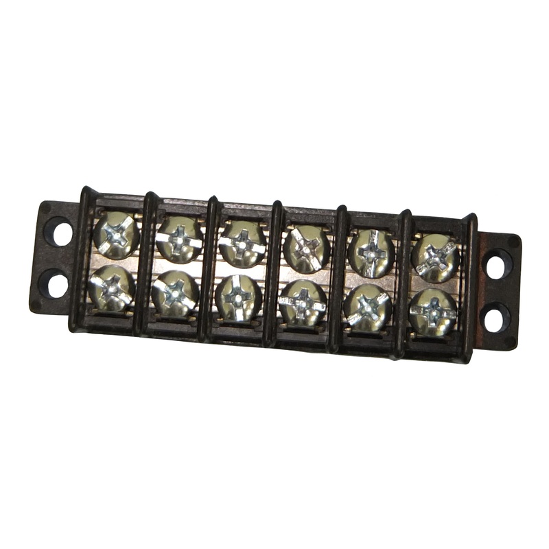 13-1406, Philmore 6 Position Dual Row Terminal Block Barrier Strip ~ 30A @ 300V
