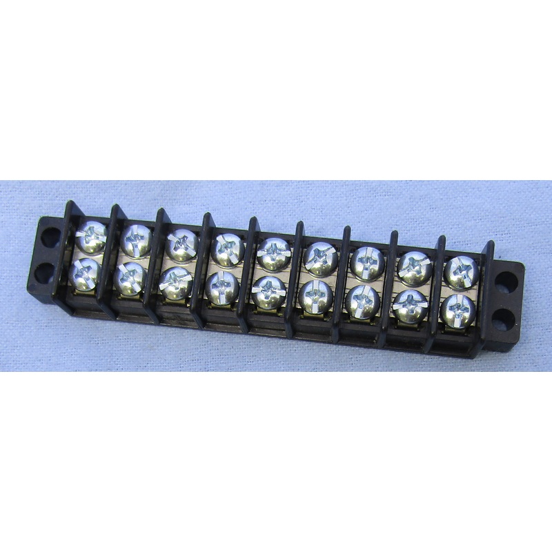 13-1409, Philmore 9 Position Dual Row Terminal Block Barrier Strip ~ 30A @ 300V