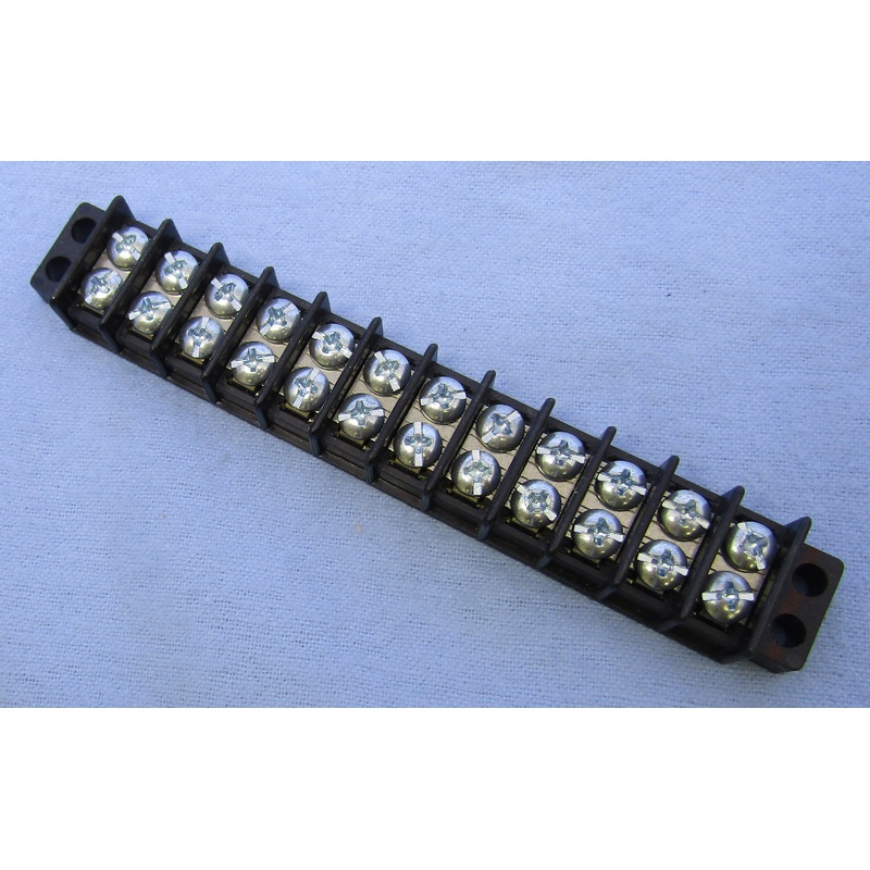 13-1412, Philmore 12 Position Dual Row Terminal Block Barrier Strip ~ 30A @ 300V