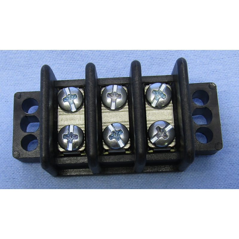13-1603, Philmore 3 Position Dual Row Terminal Block Barrier Strip ~ 30A @ 600V