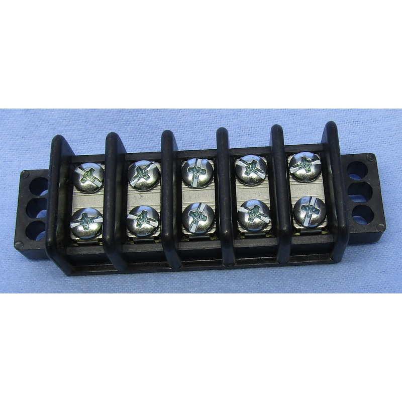 13-1605, Philmore 5 Position Dual Row Terminal Block Barrier Strip ~ 30A @ 600V