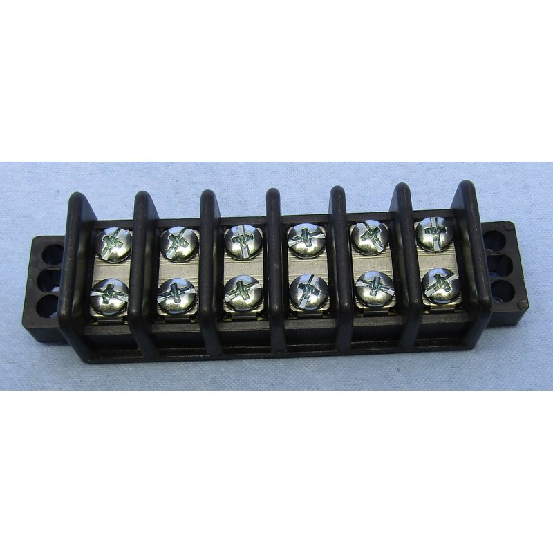 13-1606, Philmore 6 Position Dual Row Terminal Block Barrier Strip ~ 30A @ 600V