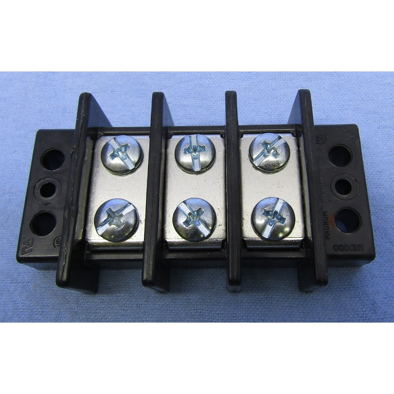 Philmore 13-1703 3 Position Dual Row Terminal Block Barrier Strip ~ 75A @ 600V