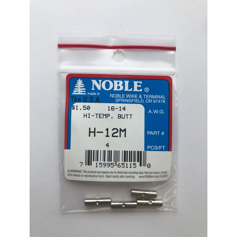 16-14 AWG High-Temp Butt Connector, 4 pc