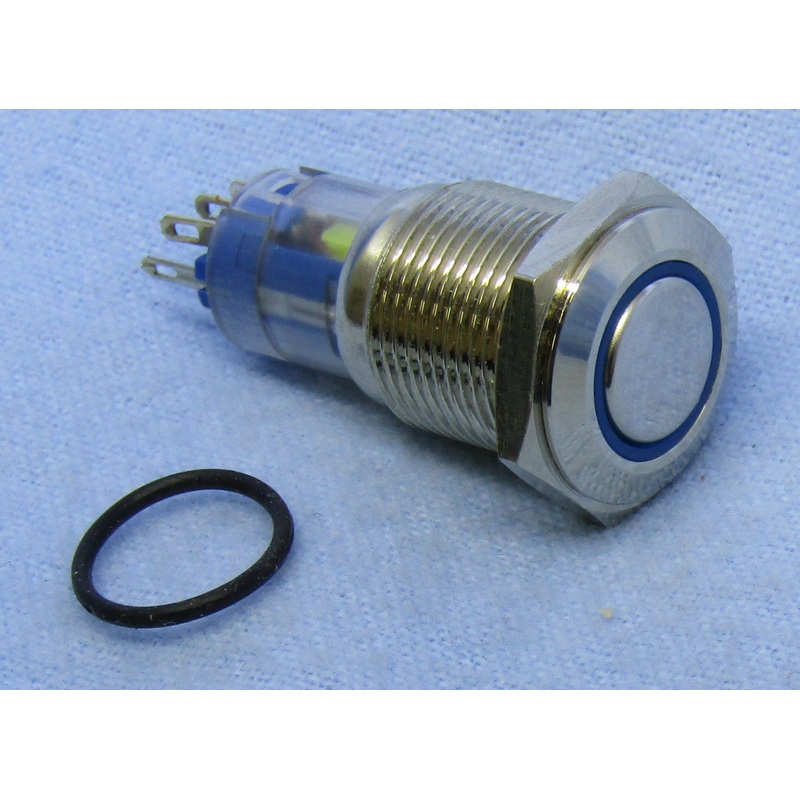 Philmore 30-12650 SPDT (ON) or (OFF) Momentary Blue Lighted Push Button IP67