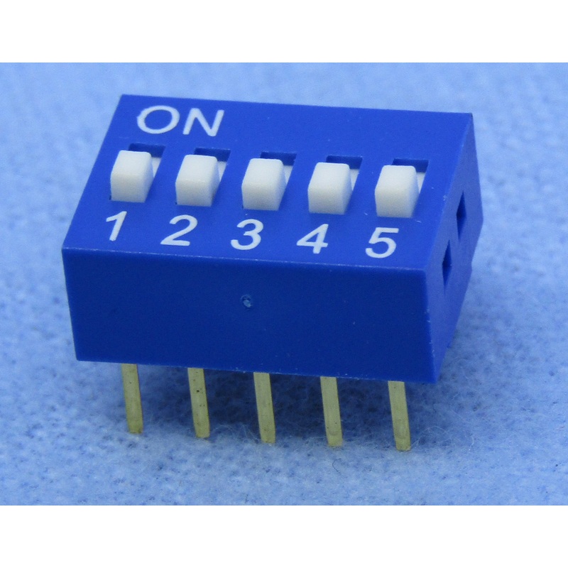 Philmore 30-1005 5 Position DIP Switch, 2.54mm Spacing ON-OFF 100mA@50V DC