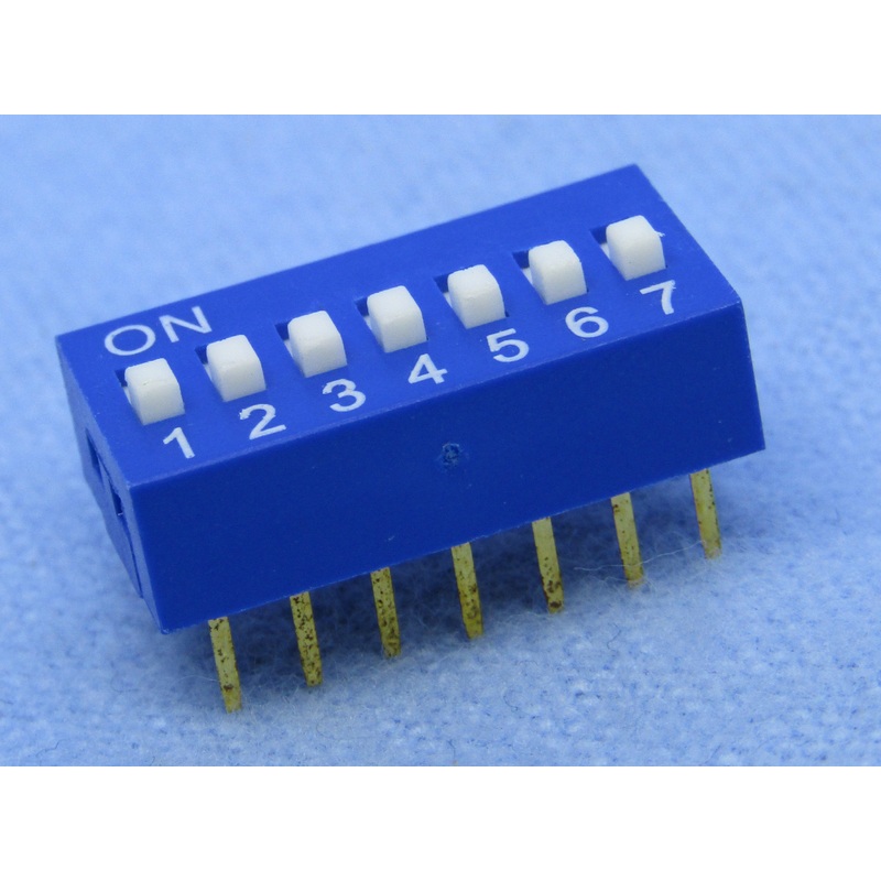 Philmore 30-1007 7 Position DIP Switch, 2.54mm Spacing ON-OFF 100mA@50V DC