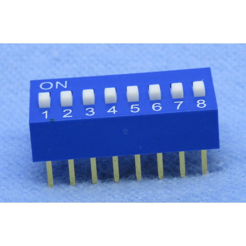 Philmore 30-1008 8 Position DIP Switch, 2.54mm Spacing ON-OFF 100mA@50V DC