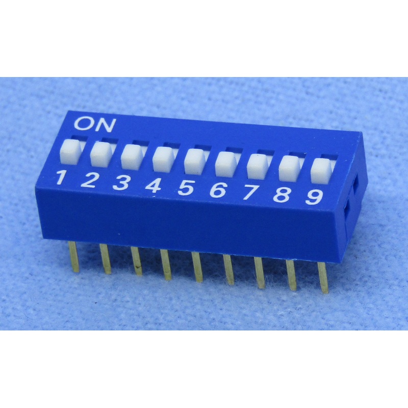Philmore 30-1009 9 Position DIP Switch, 2.54mm Spacing ON-OFF 100mA@50V DC