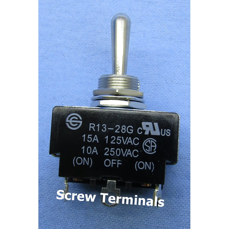 Philmore 30-10351 SPDT (ON)-OFF-(ON) Standard Toggle Switch 15A@125V AC