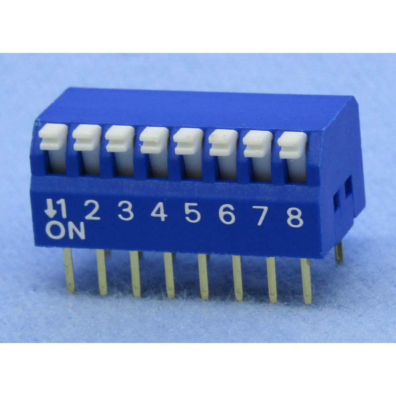 Philmore 30-11080 8 Position DIP Switch, Right Angle ON-OFF 100mA@50V DC
