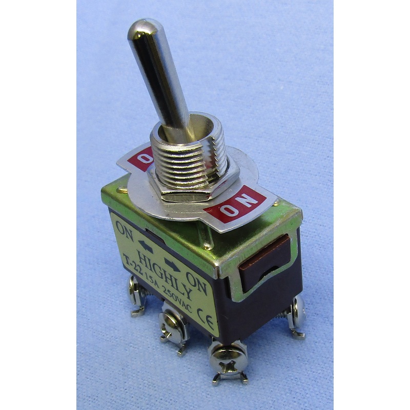 Philmore 30-1154 DPDT ON-OFF-ON Standard Toggle Switch 15A@125V/250V AC – Screw