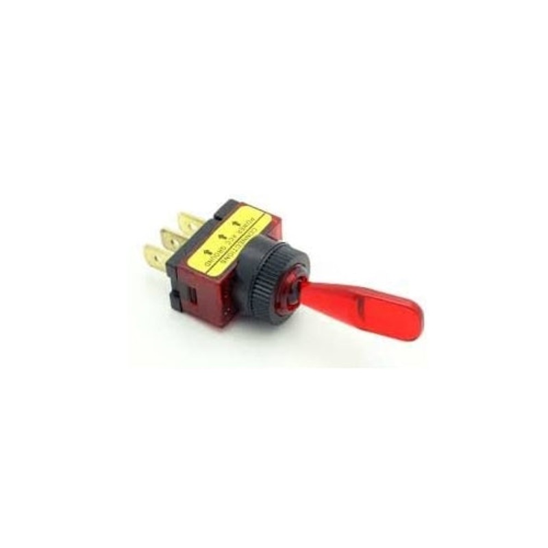 Philmore 30-12147 SPST ON-OFF Red Lit Wedge Handle Toggle Switch 20A@12-14V DC