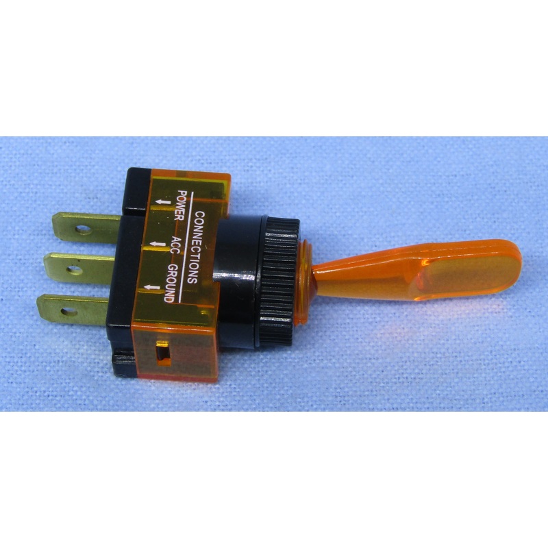 Philmore 30-12150 SPST ON-OFF Amber Lit Wedge Handle Toggle Switch 20A@12-14V DC