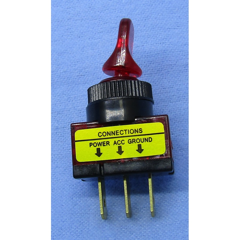 Philmore 30-12174 SPST ON-OFF Red Glow Duckbill Toggle Switch 20A@12-14V DC