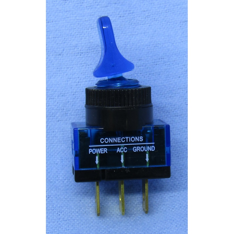 Philmore 30-12178 SPST ON-OFF Blue Glow Duckbill Toggle Switch 20A@12-14V DC