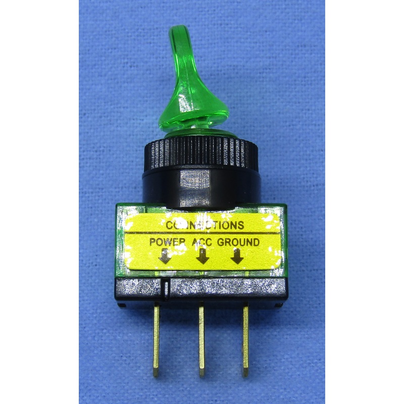 Philmore 30-12179 SPST ON-OFF Green Glow Duckbill Toggle Switch 20A@12-14V DC