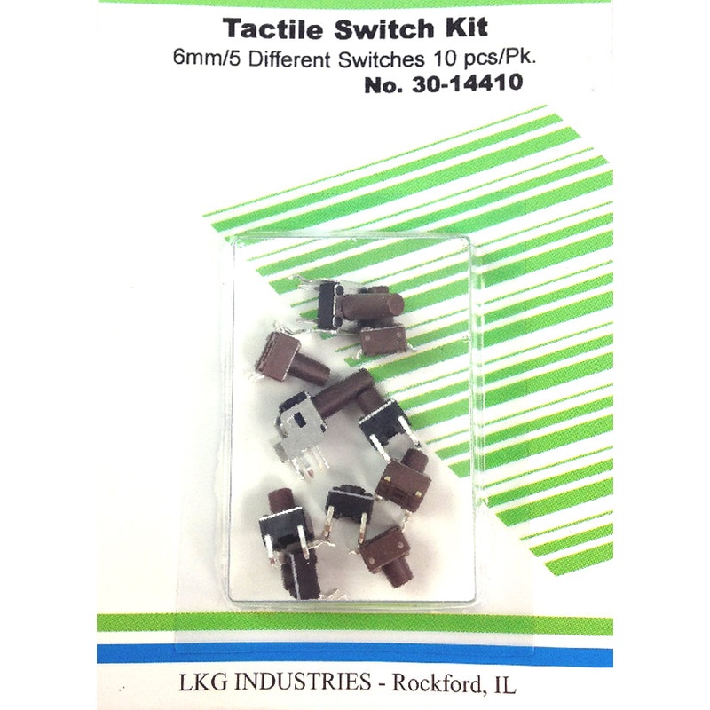 Philmore 30-14410 10 Piece Designer Kit of Tactile Switches, 6mm Size ~ 5 Pairs