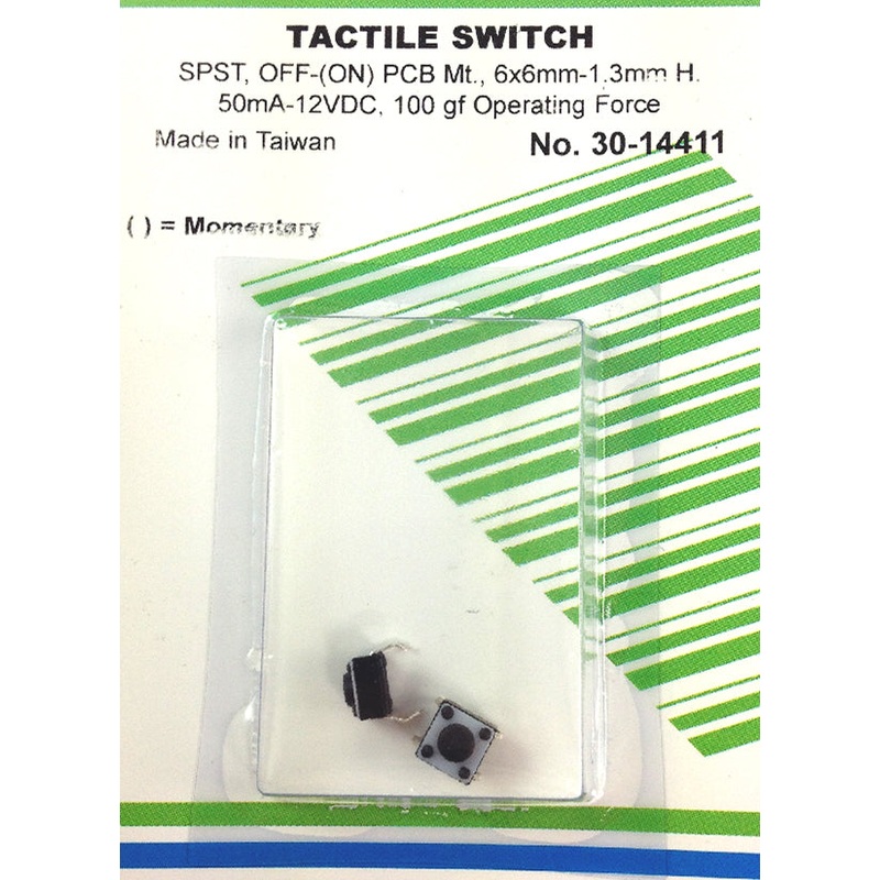 Philmore 30-14411 SPST OFF-(ON) Momentary 6.0mm x 4.5mm Tactile Switches, 2 Pack