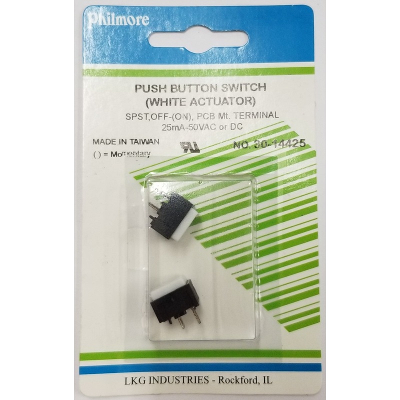 Philmore 30-14425 SPST OFF-(ON) Momentary 12mm x 9.9mm Push Button Switches 2 Pk