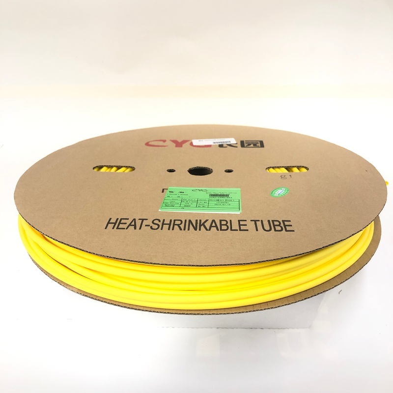 Thermosleeve CYG HST14330, YELLOW 1/4″ 2:1 Heat Shrink ~ 330 Foot Roll