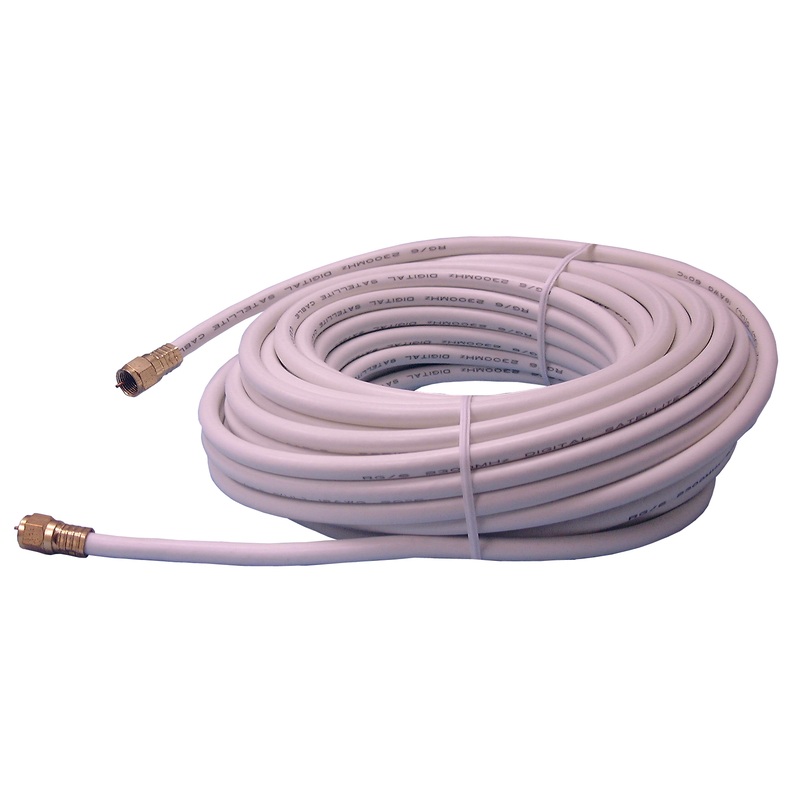Philmore RG650W Direct Burial Grade Type F TV Coax Cable ~ WHITE 50 Foot Length