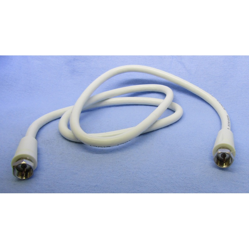 RG603W, Philmore Male F to Male F TV Coax Cable ~ WHITE 3 Foot Length