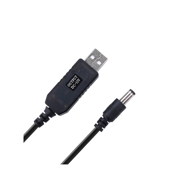 VRU5-12-2A, MVO USB Voltage Step Up Converter – DC 5V to 12V, 3ft Cable with DC Jack 5.5 x 2.5mm or 5.5 x 2.1mm