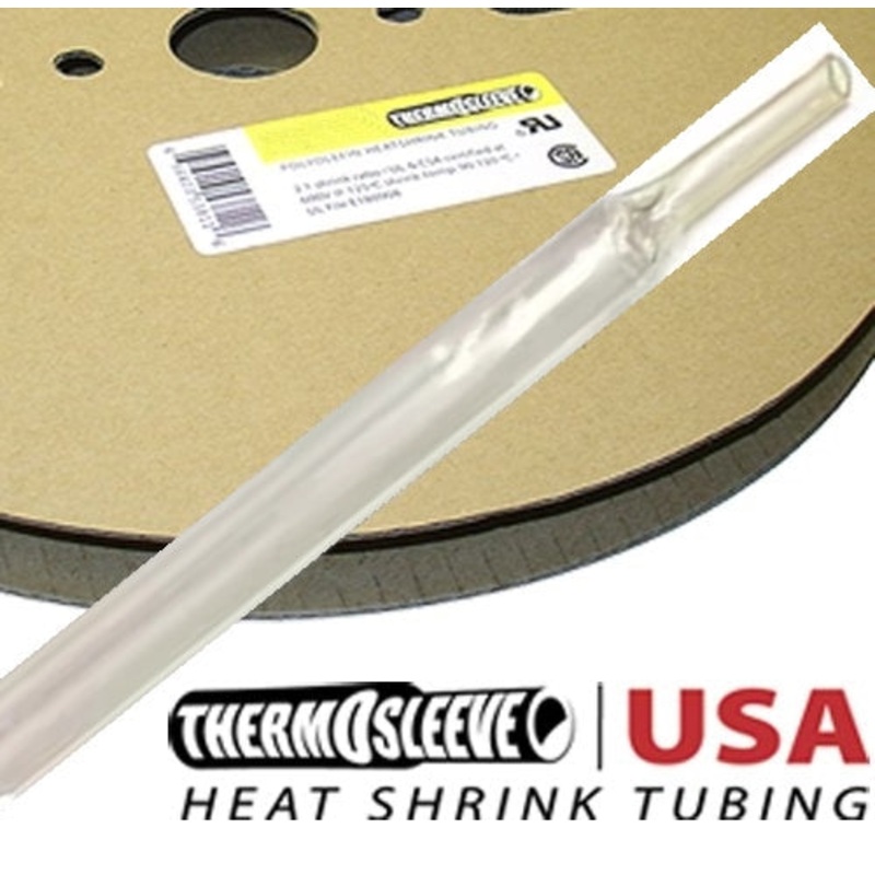 67-00931, Enviro Sleeve 100′ Roll Polyolefin 3/32″ CLEAR 2:1 Heat Shrink Tubing (equivalent to Thermo Sleeve HST332C100)