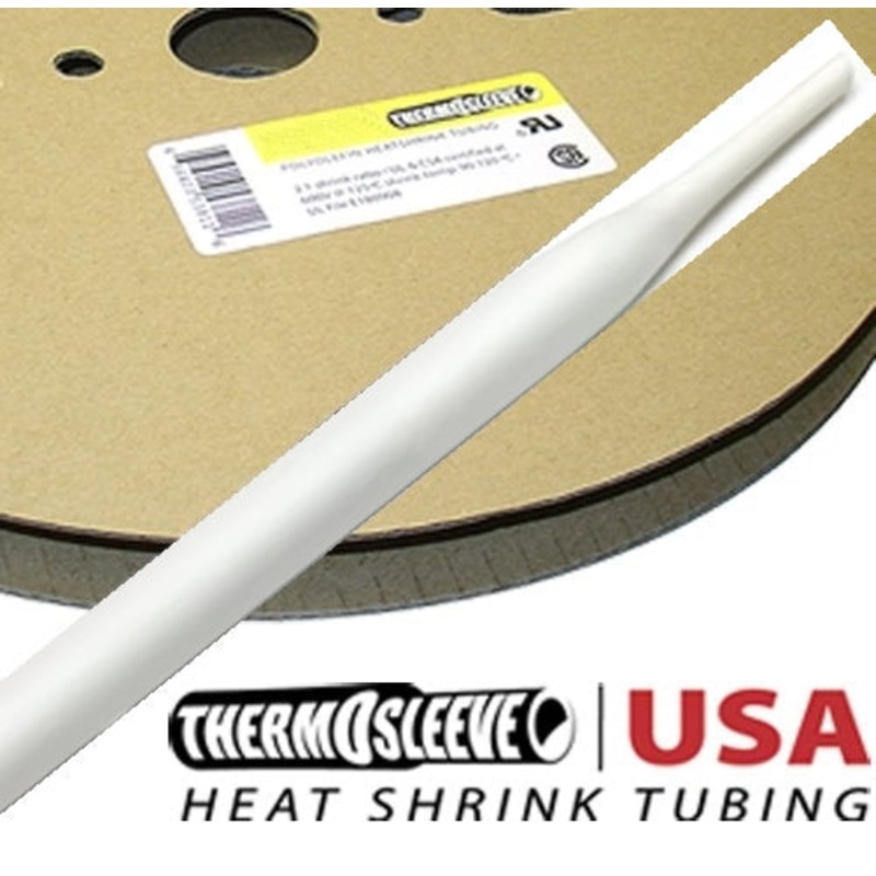 67-00939, Enviro Sleeve 100′ Roll Polyolefin 3/32″ WHITE 2:1 Heat Shrink Tubing (equivalent to Thermo Sleeve HST332W100)