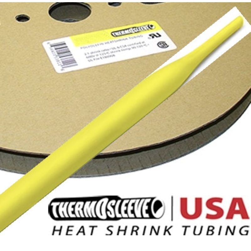 67-01254, Enviro Sleeve 100′ Roll Polyolefin 1/8″ YELLOW 2:1 Heat Shrink Tubing (equivalent to Thermo Sleeve HST18Y100)