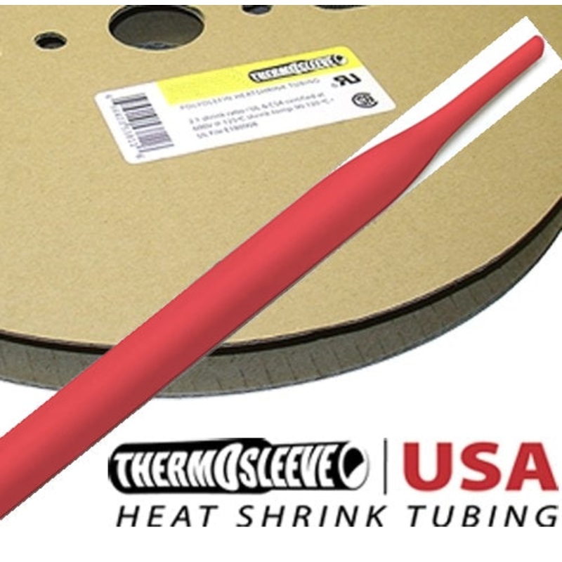 67-01872, Enviro Sleeve 100′ Roll Polyolefin 3/16″ RED 2:1 Heat Shrink Tubing (equivalent to Thermo Sleeve HST316R100)