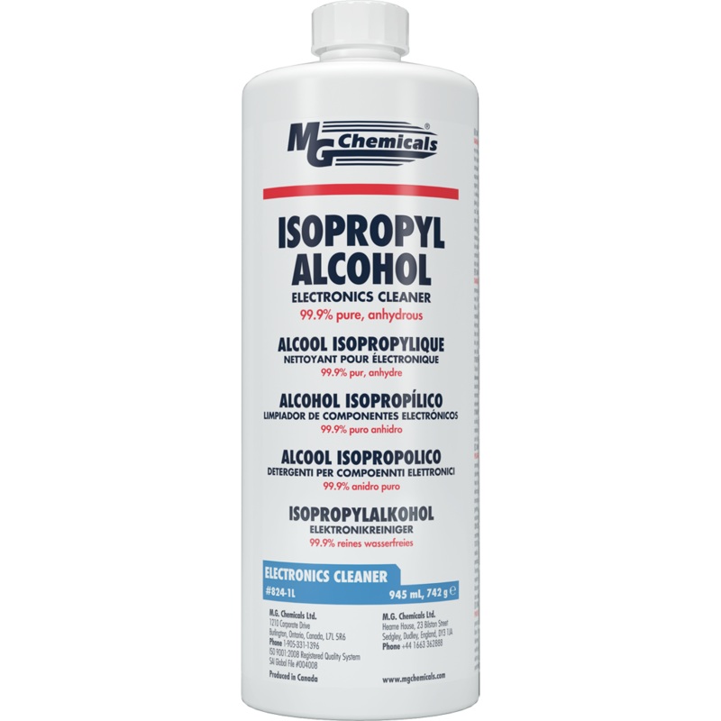 824-1L, MG Chemicals 99.9% Isopropyl Alcohol Cleaner ~ 945 mL (32 fl oz) Bottle