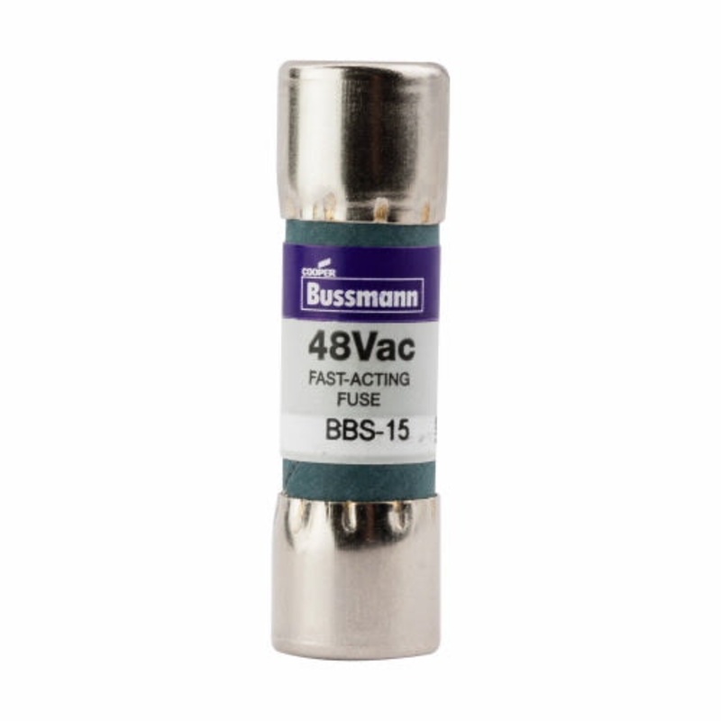 Buss BBS-15, 15A 48V Fast Acting (Fast Blow) Fiber Body Supplemental Fuse
