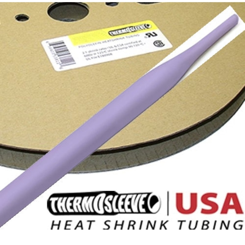 Thermosleeve HST14V100 100′ Roll Polyolefin 1/4″ VIOLET 2:1 Heat Shrink Tubing