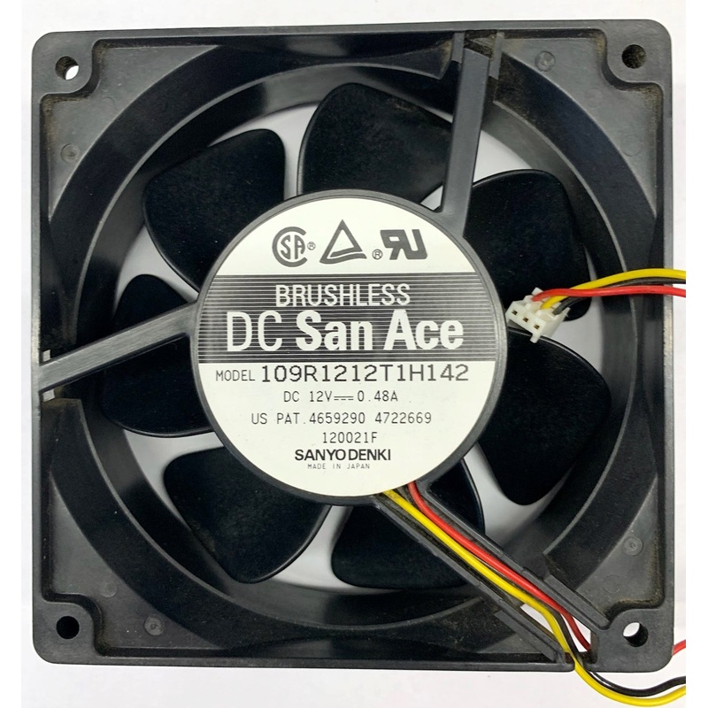 DC SanAce 109R1212T1H142 120mm x 38mm 12V DC Cooling Fan, 102.4 CFM
