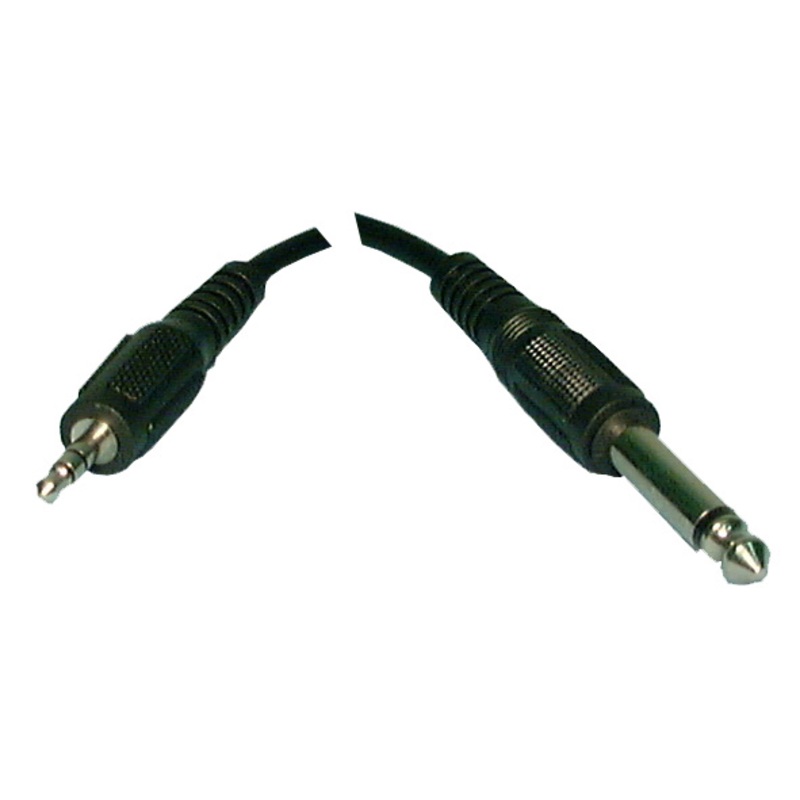 Philmore 44-380 6 Foot Male 1/4″ Mono Plug to Male 3.5mm Stereo Mini Plug Cable