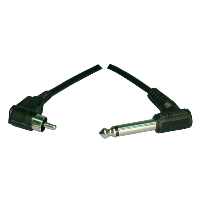 Philmore # 44-390 6 Foot Male RCA Plug to Male 1/4″ Mono Plug Right Angle Cable