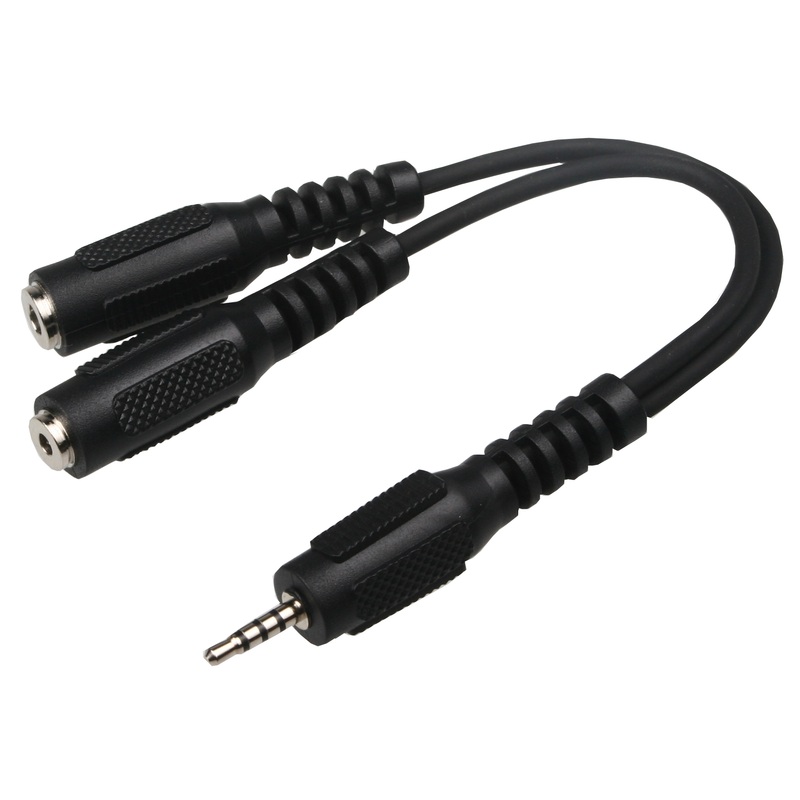 Philmore 44-412 6 Inch TRRS 2.5mm Sub Mini Plug to 2.5mm & 3.5mm Females Y-Cable