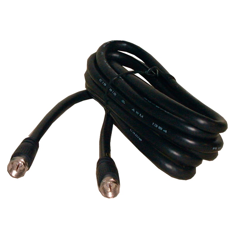 Philmore # RG606 Male F to Male F TV Coax Cable ~ BLACK 6 Foot Length