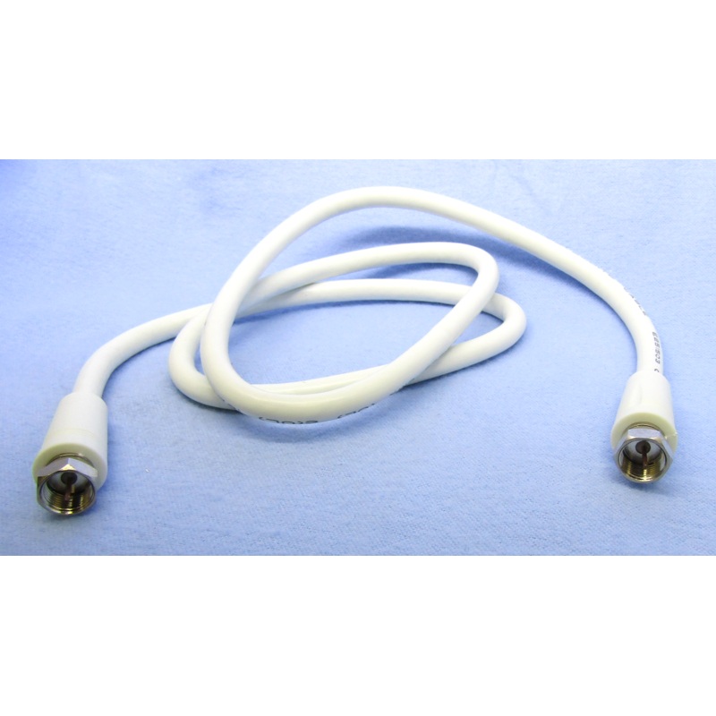 Philmore # RG606W Male F to Male F TV Coax Cable ~ WHITE 6 Foot Length