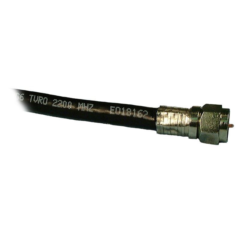 Philmore RG612 Direct Burial Grade Type F TV Coax Cable ~ BLACK 12 Foot Length