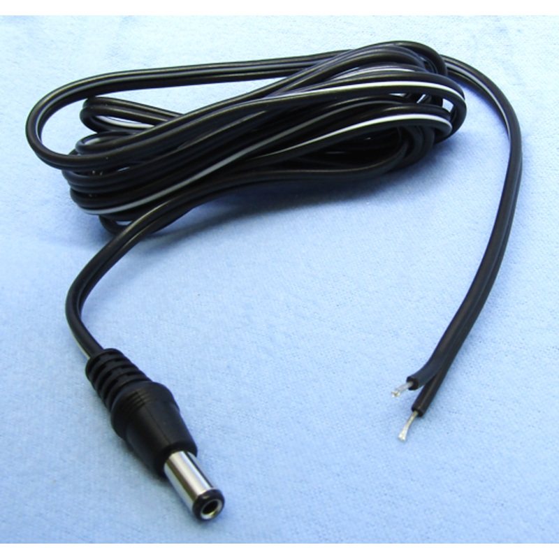 Philmore # TC218, 6 Foot Male 2.1mm x 5.5mm Coaxial Plug to Stripped End Cable